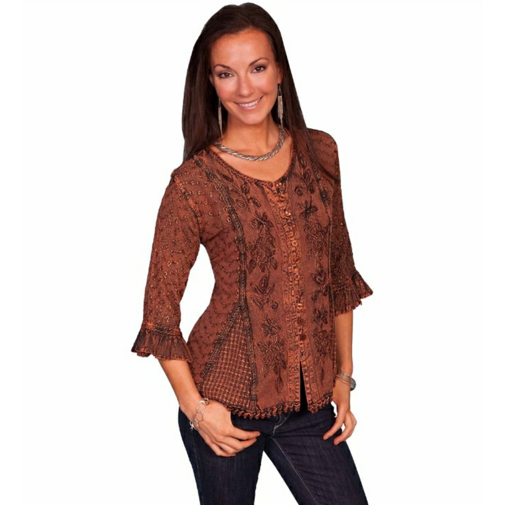 NWOT Scully Womens size XXL Copper color blouse